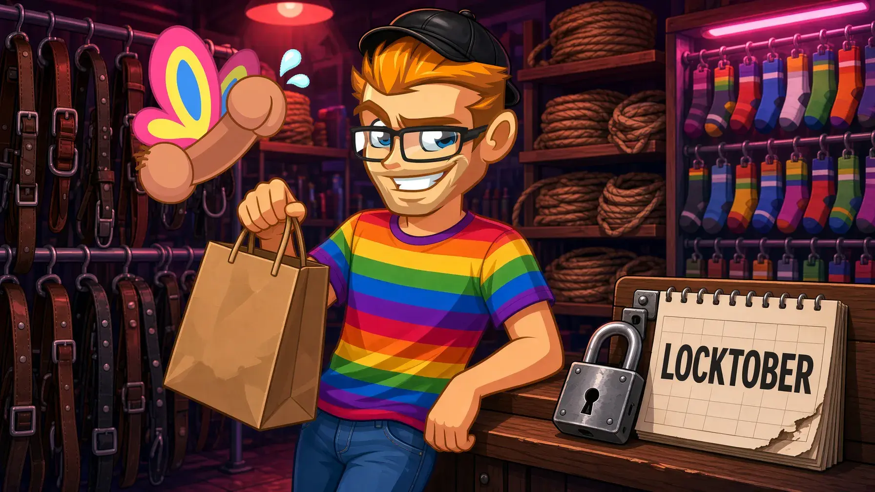 Kink and fetish gay NSFW subreddits illustrated by the MyGaySites mascot