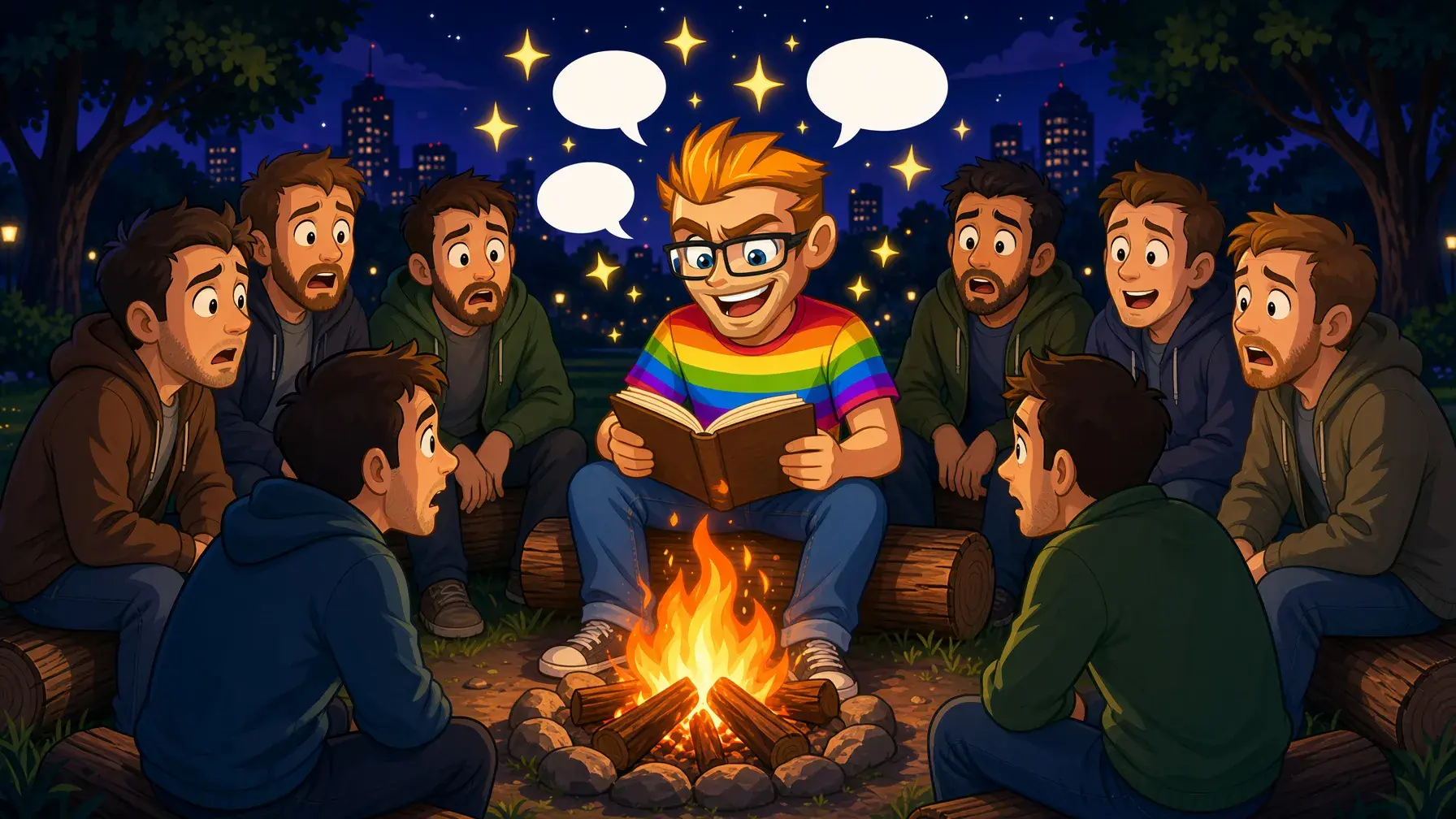 Cruising and gay for pay subreddits illustrated by the MyGaySites mascot