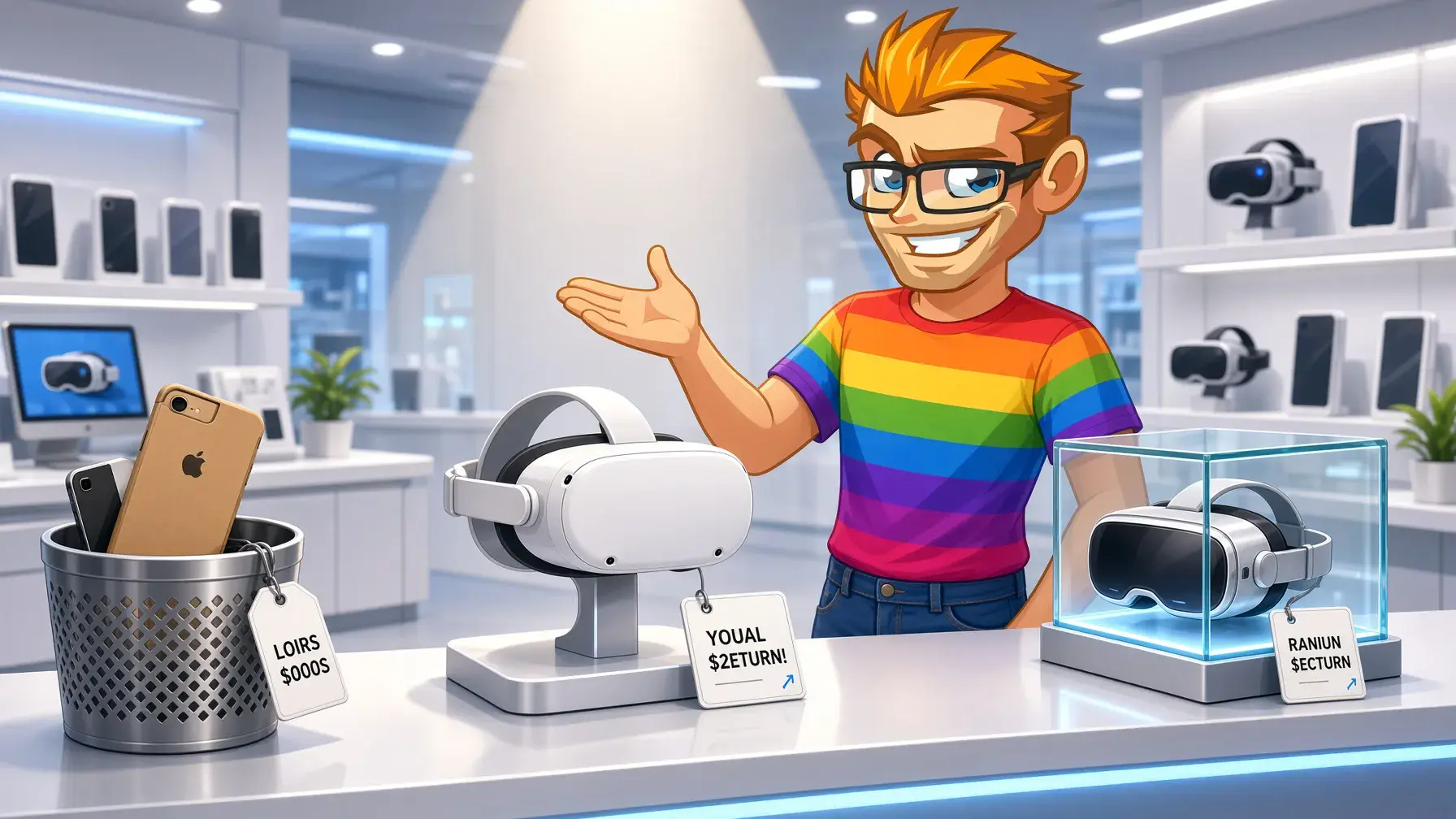 Best VR headsets for gay VR porn presented by the MyGaySites mascot