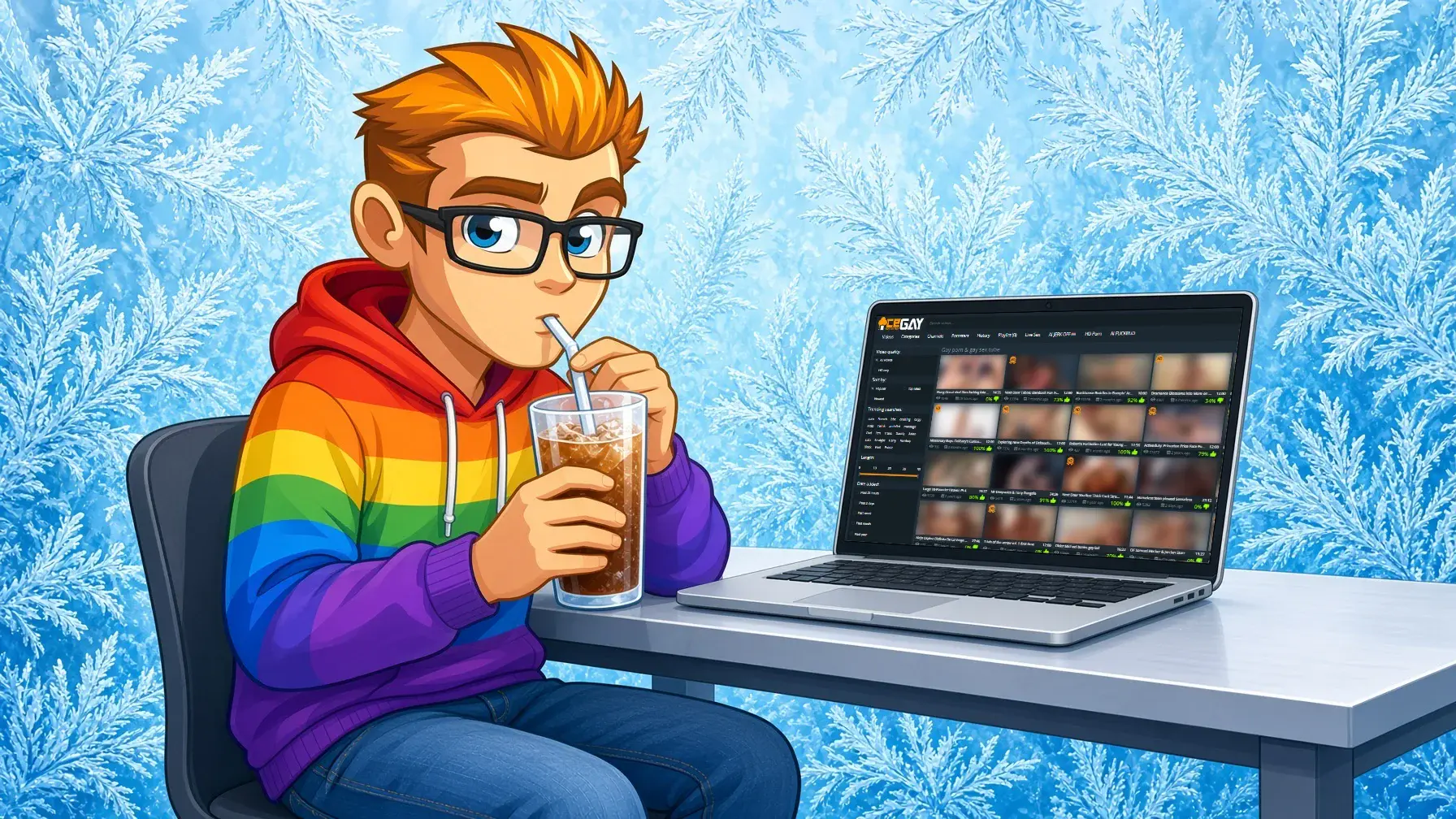 IceGay.tv homepage, a site like gayforit