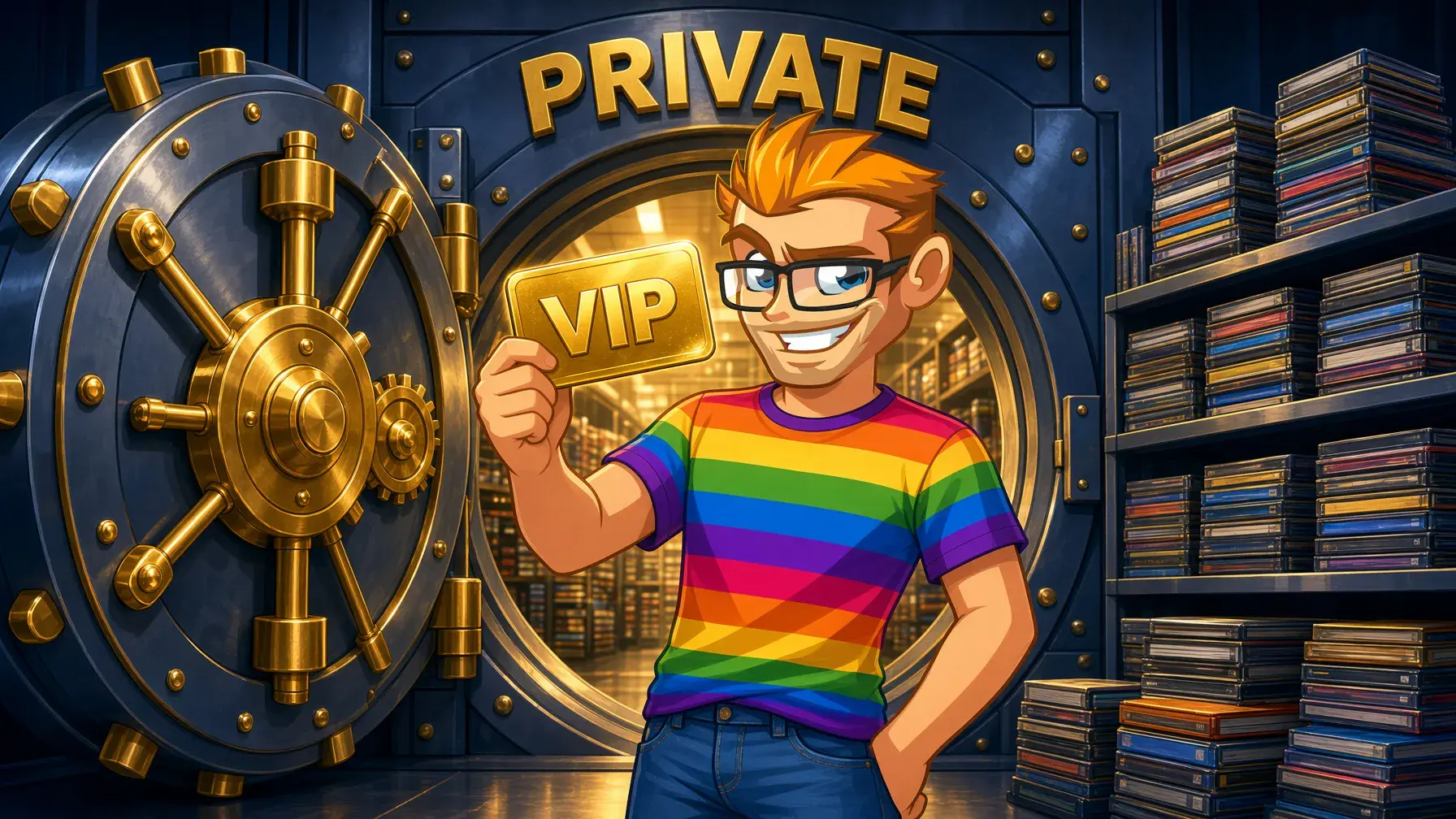 ManPorn.xxx as one of the best sites like ThisVid, illustrated by the MyGaySites mascot