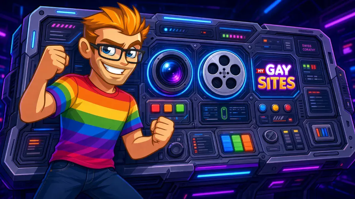 SoulGen all-in-one gay AI porn suite illustrated by the MyGaySites mascot
